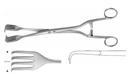 КОРНЦАНГ ПРЕТТ ЗАХОПЛЮЮЧИЙ, ПРЯМИЙ, 270 ММ, БРАНШІ: 4 X 4 ЗУБЦІ, ШИРИНА БРАНШ: 22 ММ